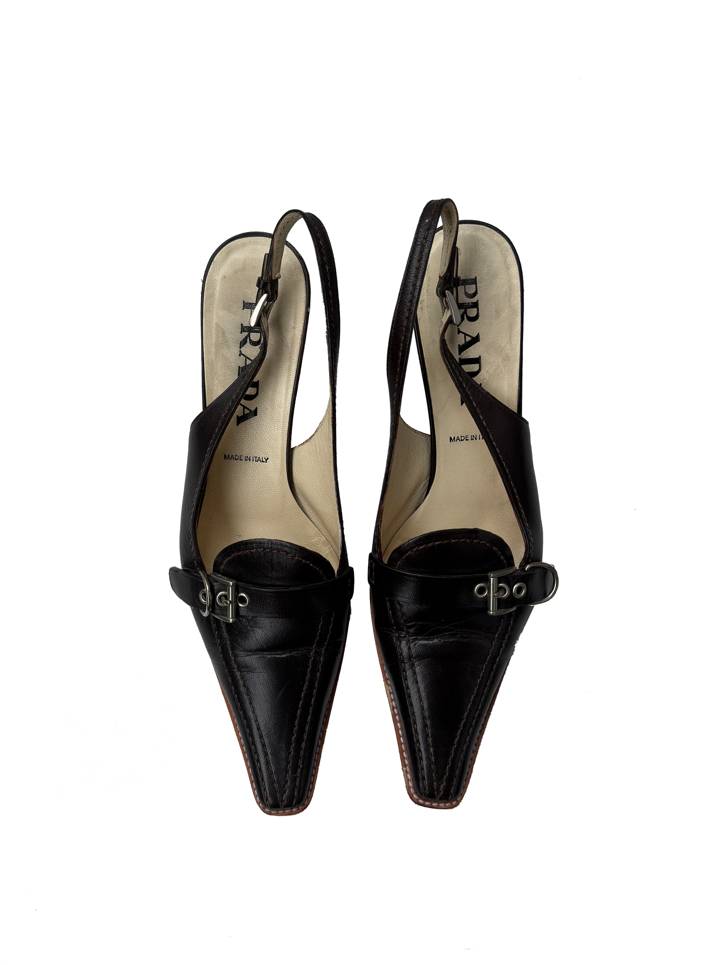 Prada brúnir hælaskór / Prada brown sling-pumps