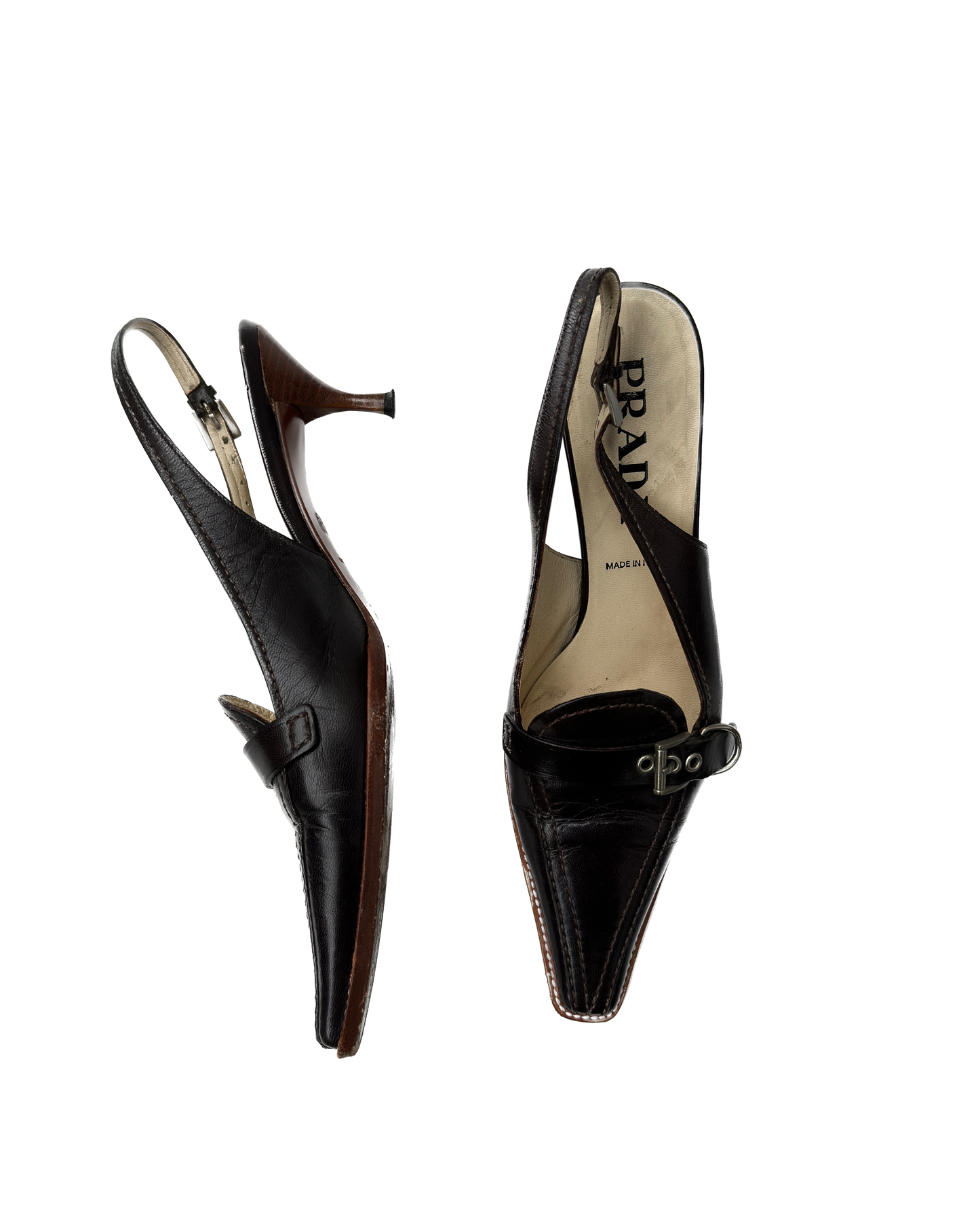 Prada brúnir hælaskór / Prada brown sling-pumps