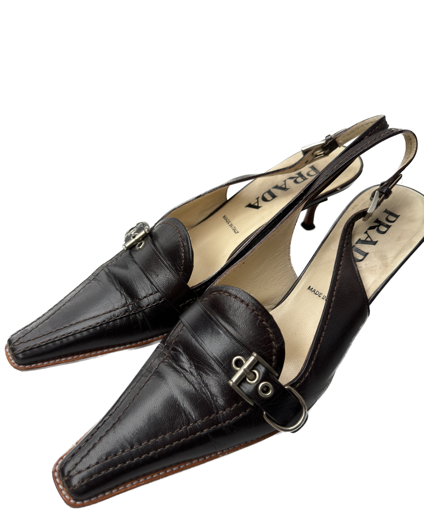 Prada brúnir hælaskór / Prada brown sling-pumps