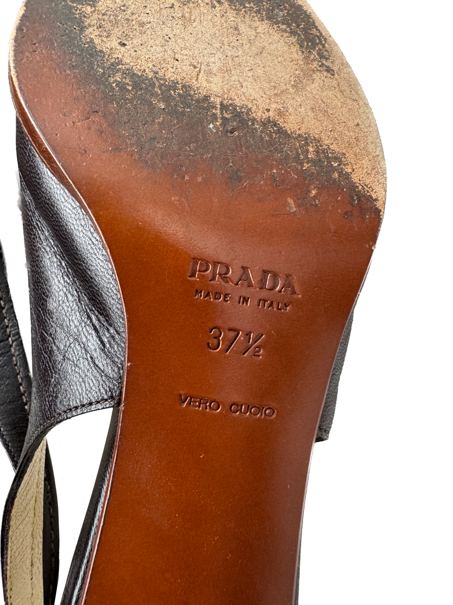Prada brúnir hælaskór / Prada brown sling-pumps