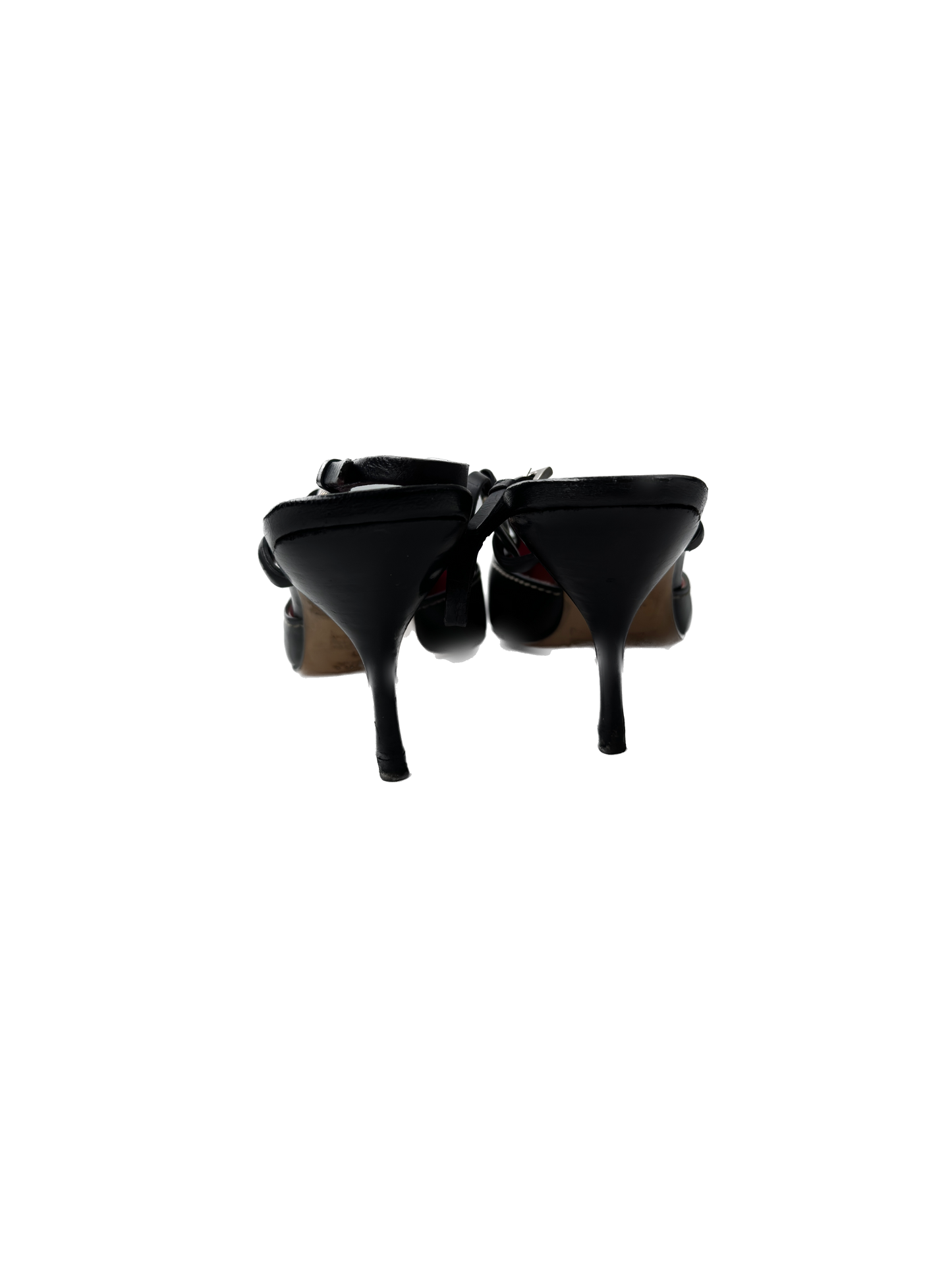 Prada svartir támjóir hælaskór / Prada black pointy sling-backs