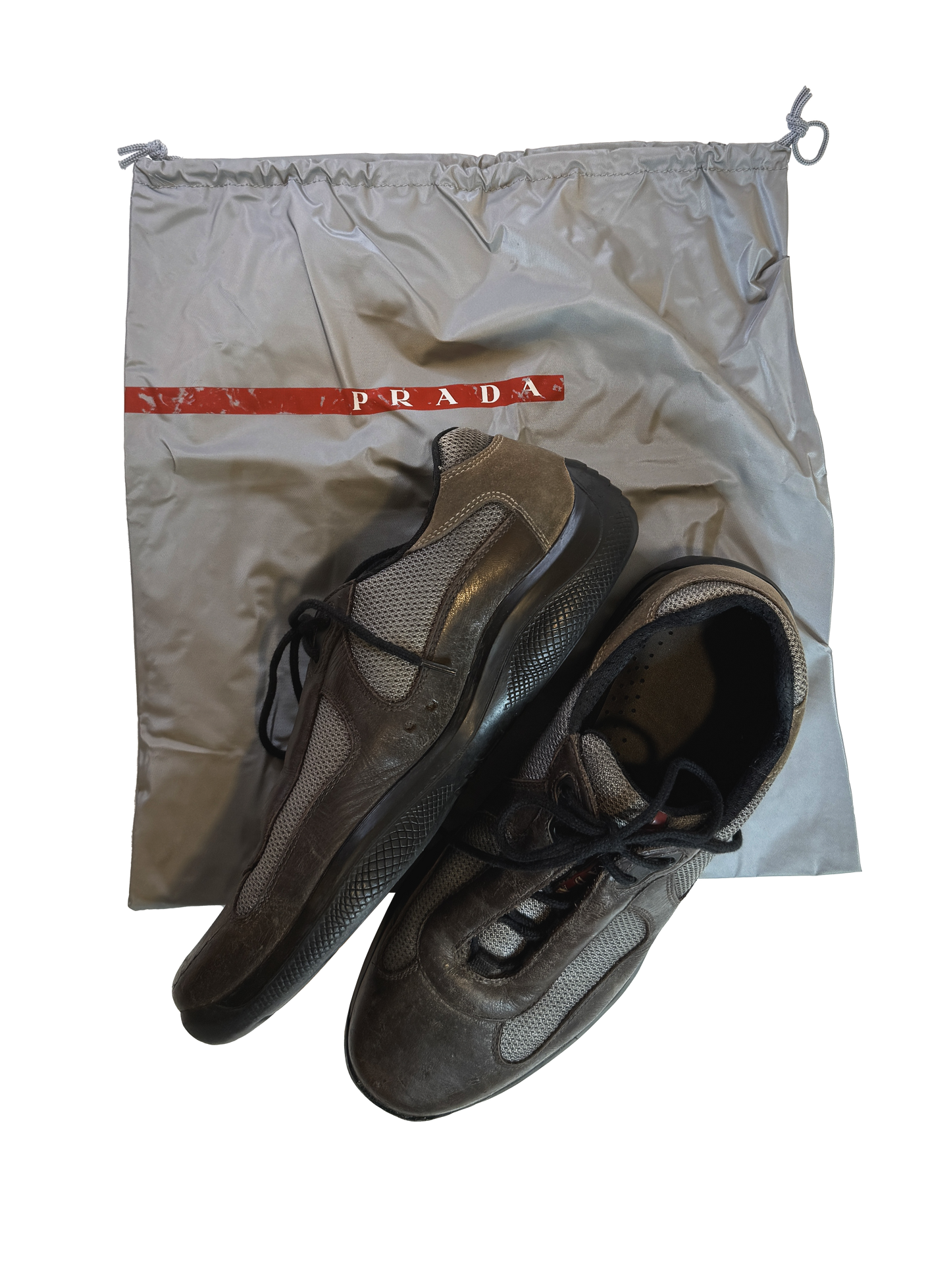 Brúnir Prada America's Cup strigaskór / Brown Prada America's Cup sneakers