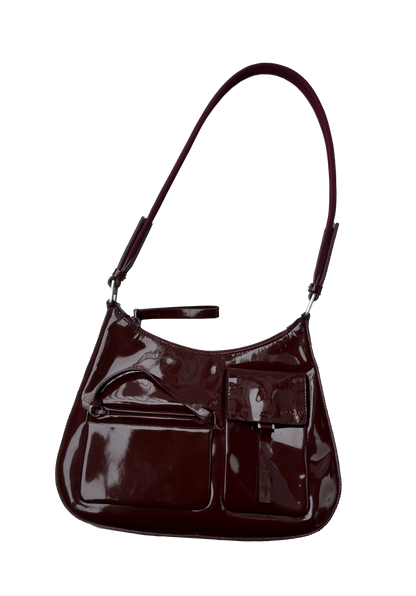 Dökkrauð Prada taska frá 1999 / FW1999 Prada patent burgundy bag