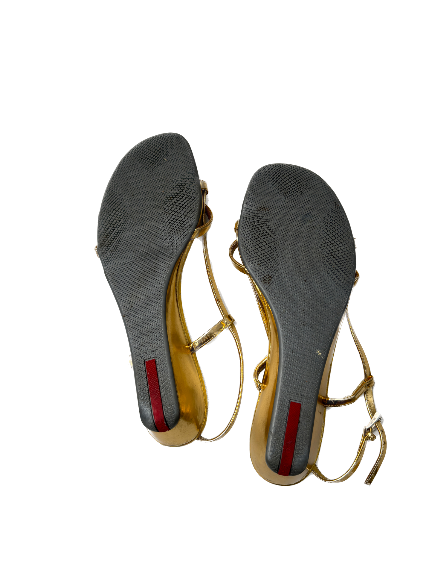 Prada gullitaðir fylltir hælar / Prada gold wedges