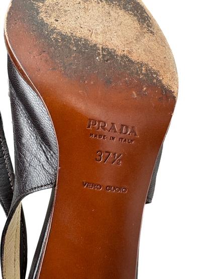 Prada brúnir hælaskór /  Prada brown sling-pumps