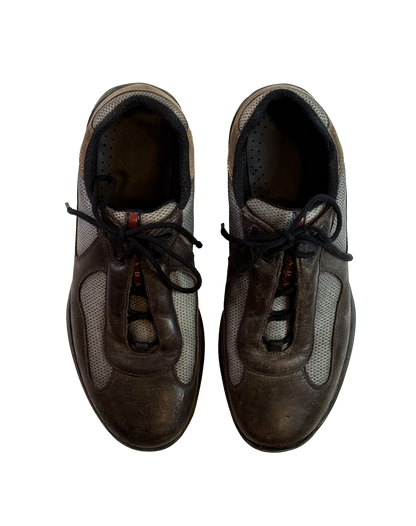 Brúnir Prada America's Cup strigaskór / Brown Prada America's Cup sneakers