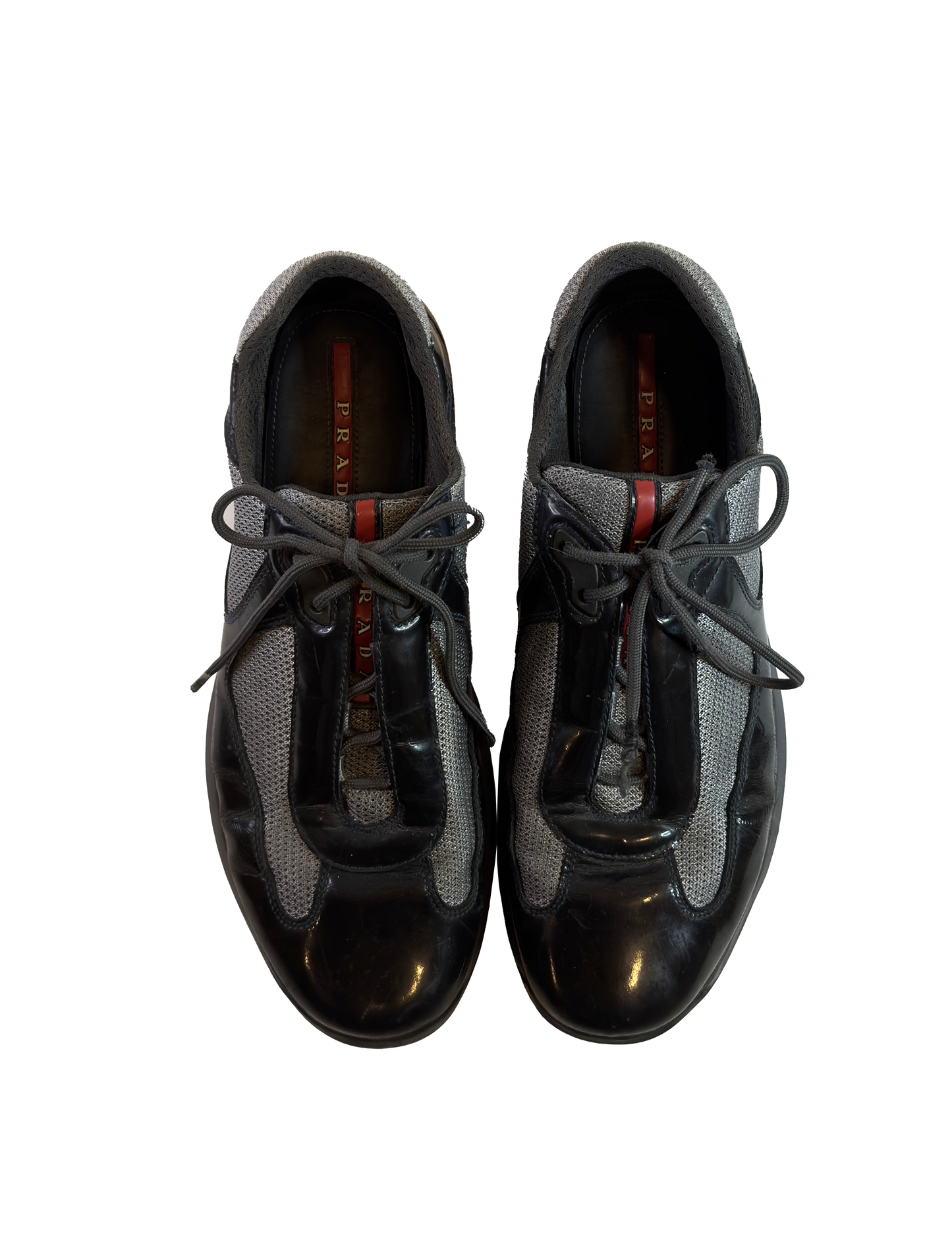 Lakkleðurs Prada America's Cup strigaskór / Patent Prada America's Cup trainers