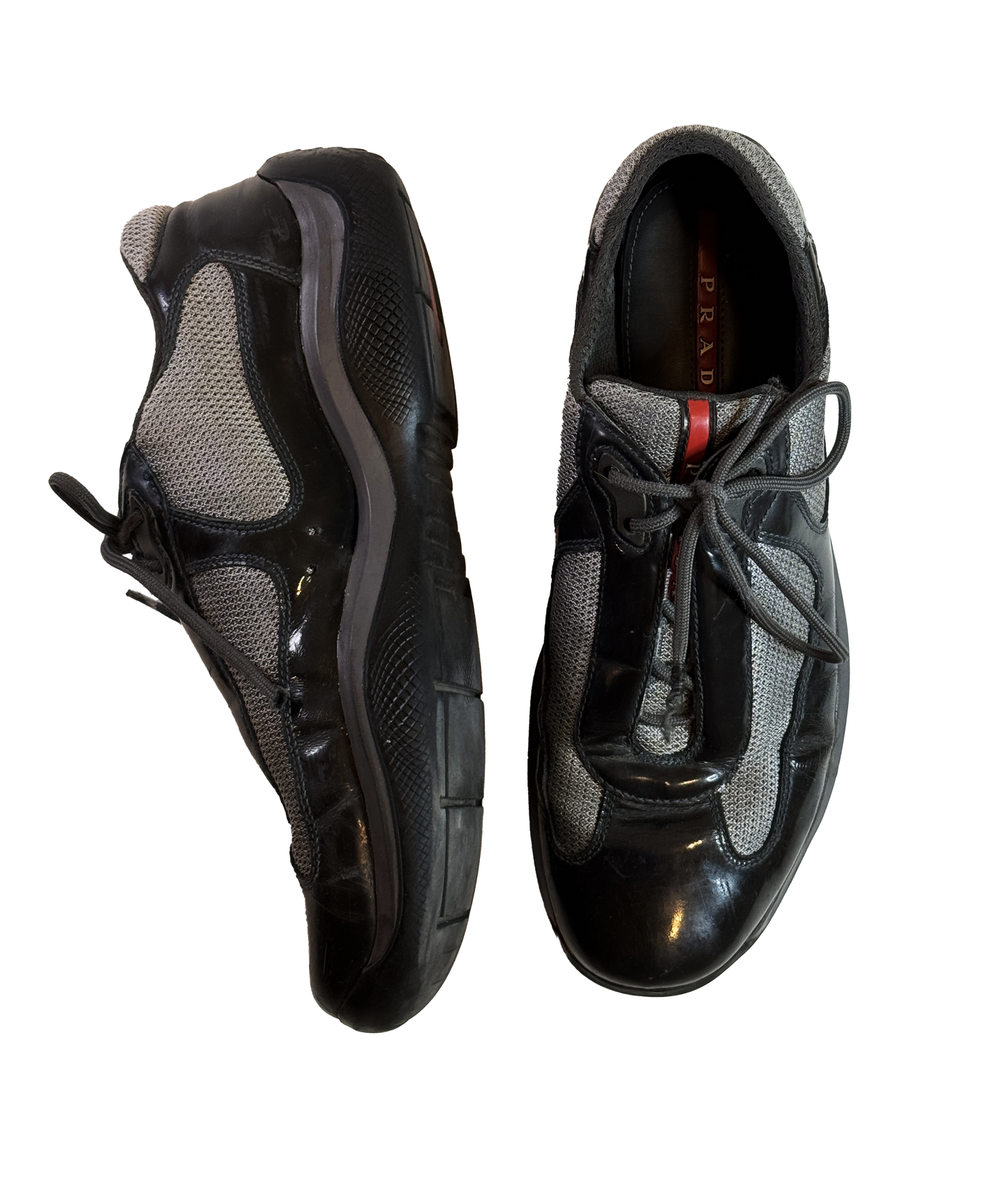 Lakkleðurs Prada America's Cup strigaskór / Patent Prada America's Cup trainers