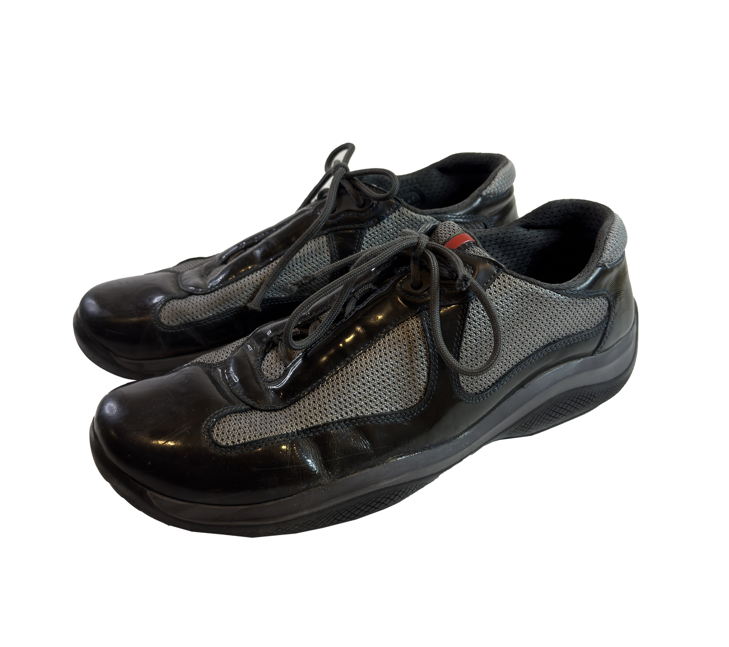 Lakkleðurs Prada America's Cup strigaskór / Patent Prada America's Cup trainers