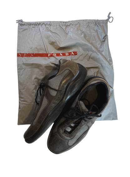 Brúnir Prada America's Cup strigaskór / Brown Prada America's Cup sneakers