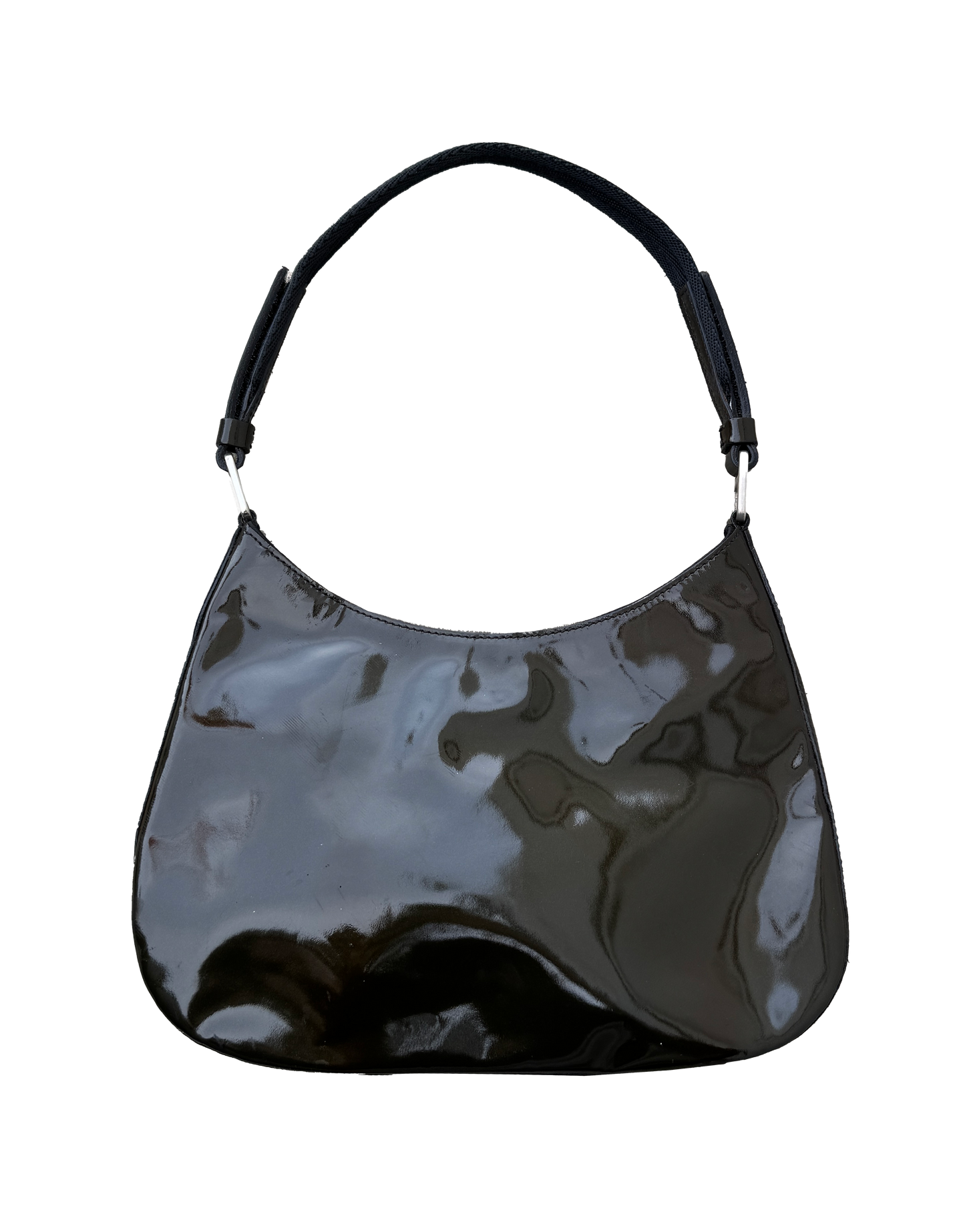Dökkgræn Prada Cleo frá 1999 / FW1999 patent dark-green Prada Cleo bag
