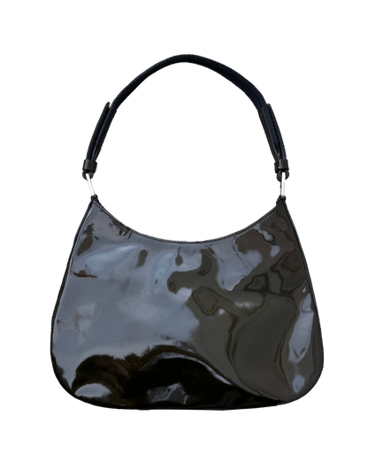 Dökkgræn Prada Cleo frá 1999 / FW1999 patent dark-green Prada Cleo bag