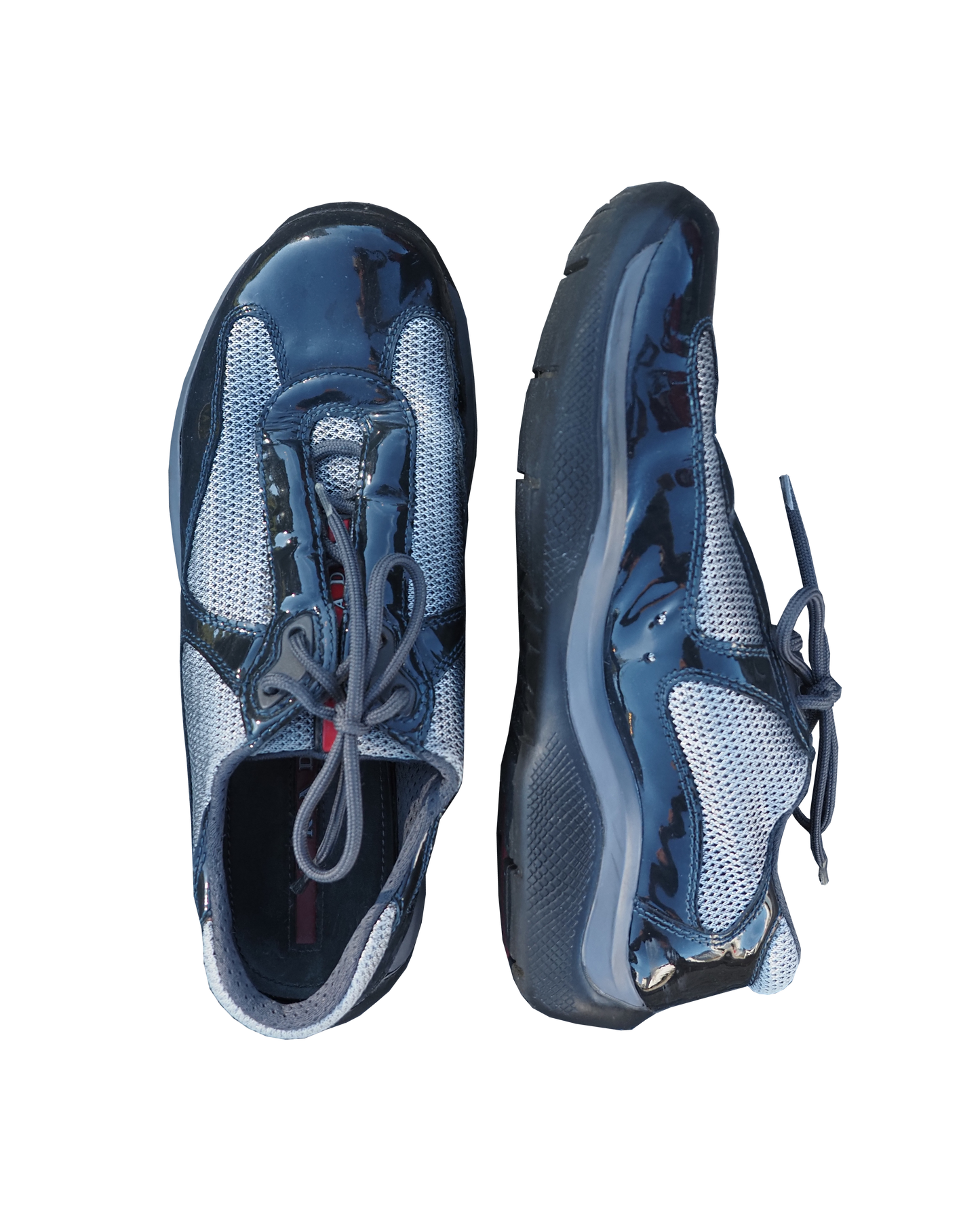 Lakkleðurs Prada America's Cup strigaskór / Patent Prada America's Cup trainers