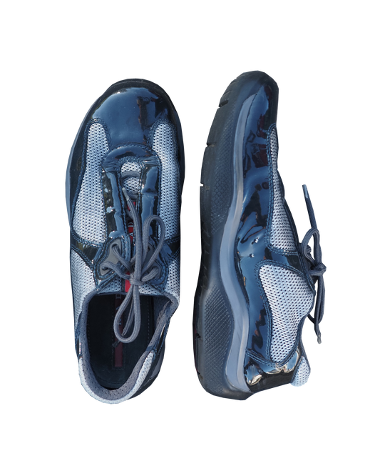 Lakkleðurs Prada America's Cup strigaskór / Patent Prada America's Cup trainers